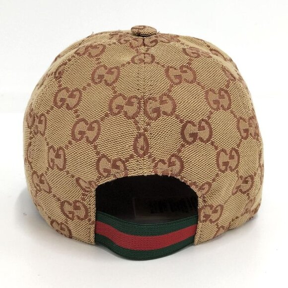 Gucci Children\'s Baseball Cap Size M 54 cm GG Canvas Beige Brown
